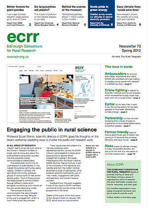 Front cover of ECRR News Issue 73